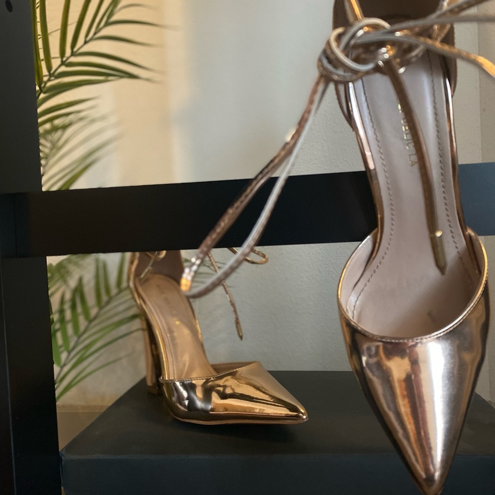 Rose Gold Tie Up Heels
